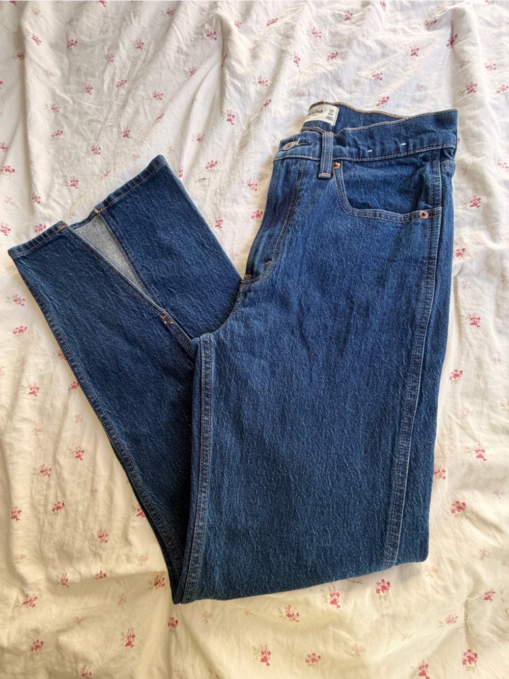 Abercrombie & Fitch Straight Leg Dark Blue Men's Jeans